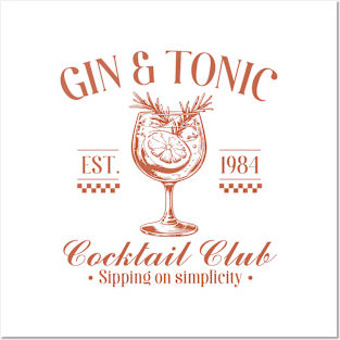 Gin & Tonic cocktail club Posters and Art